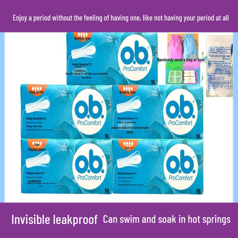 

Тампоны Johnson & Johnson OB: 5 коробок, Супер тип, 16 тампонов/коробка, Заменяет гигиенические прокладки напальчниками, Единичная доставка