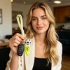 Football Keychain with Whistle Car Key Ring with Braided Strap Football Backpack Purse