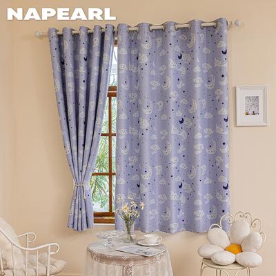 1 Stück NAPEARL 70–80 % Verdunkelung, Nachthimmel-Muster, bedruckt, kurzer Vorhang für Schlafzimmer, Wohnzimmer, Heimdekoration
