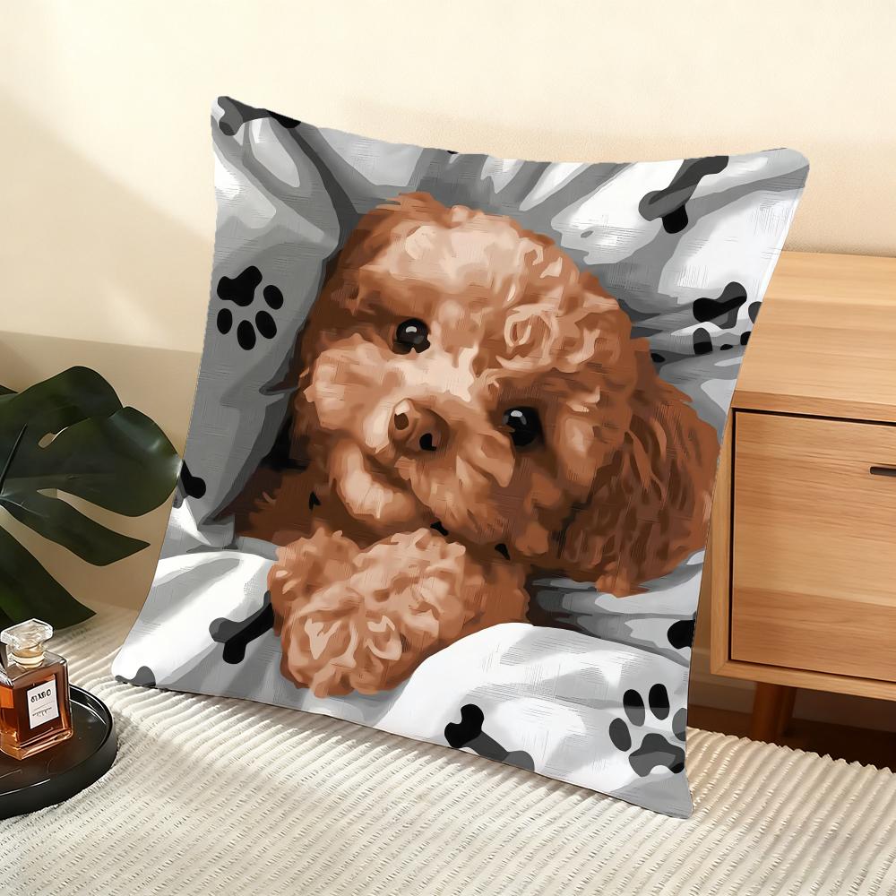 Catoon Starry Sky Dog Cushion Cover Soft Short Plush Pillow Cover Smooth Cozy Texture Aesthetic Cushion Case Home Decor