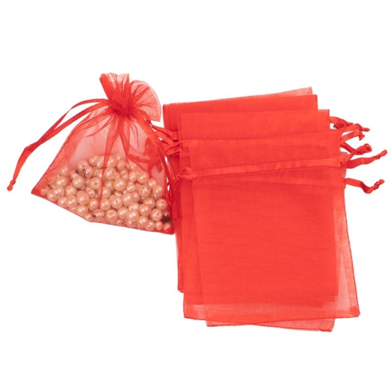 Breathable Storage Organizer Reusable Jewelry Packaging Pouch Drawstring Pocket Organza Gauze Sachet Accessories Bag