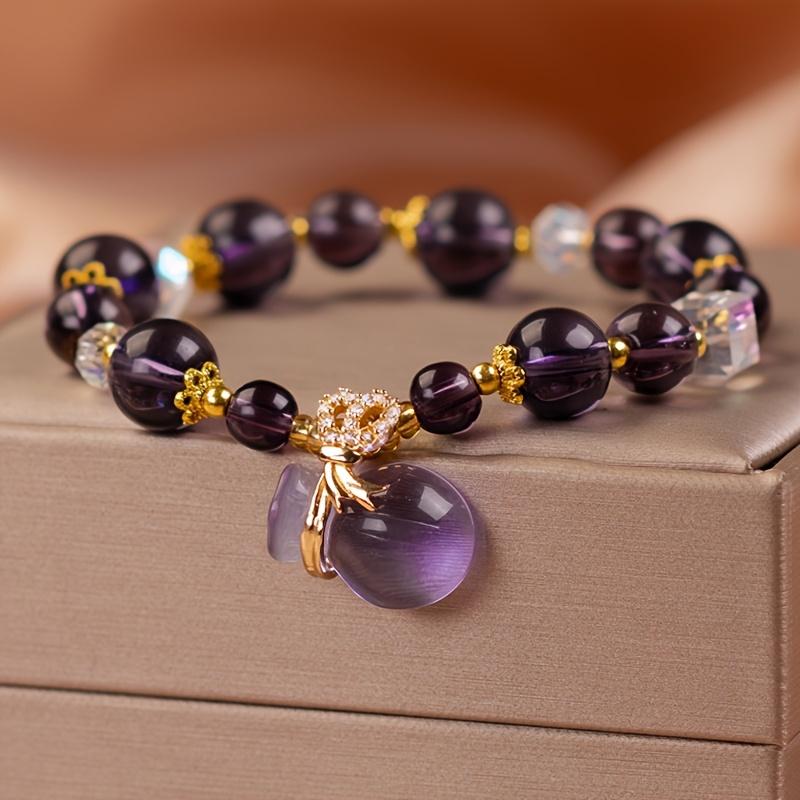 Fortune Bag Beaded Bracelet Pendant Lucky Fortune String Amethyst Female 1PC Fashion Jewlery Natural Stone Accessories
