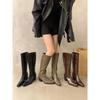 High-heeled French Black Skinny Long Knight Boots Women's Shoes 2025 New Autumn and Winter Temperament Pointed Retro Boots