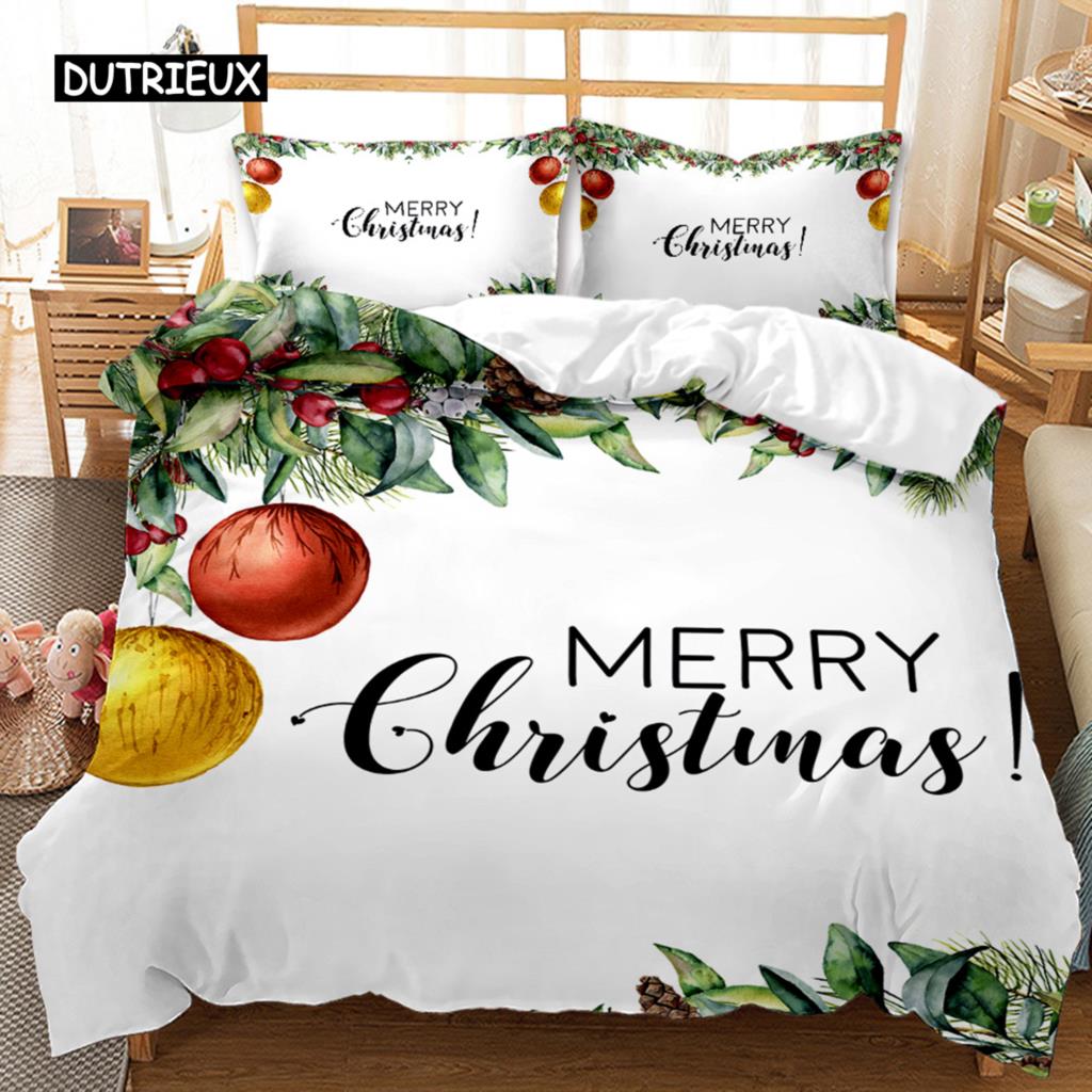 Christmas Duvet Cover Set Christmas Gift Bunny Candle Christmas Theme Bedding Set Double Queen King Size Polyester Quilt Cover