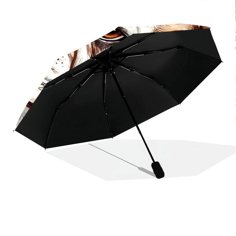 1 Pezzo Ombrello Pieghevole Automatico - Fantasia Floreale Bulldog, Design Portatile e Pieghevole con 8 Stecche, Regali di Natale e Compleanno