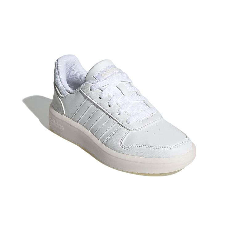Adidas Neo Hoops 2.0 K Casual Durable Breathable Low-Top Kids Skate Shoes Pure White Kids Sneakers H01540