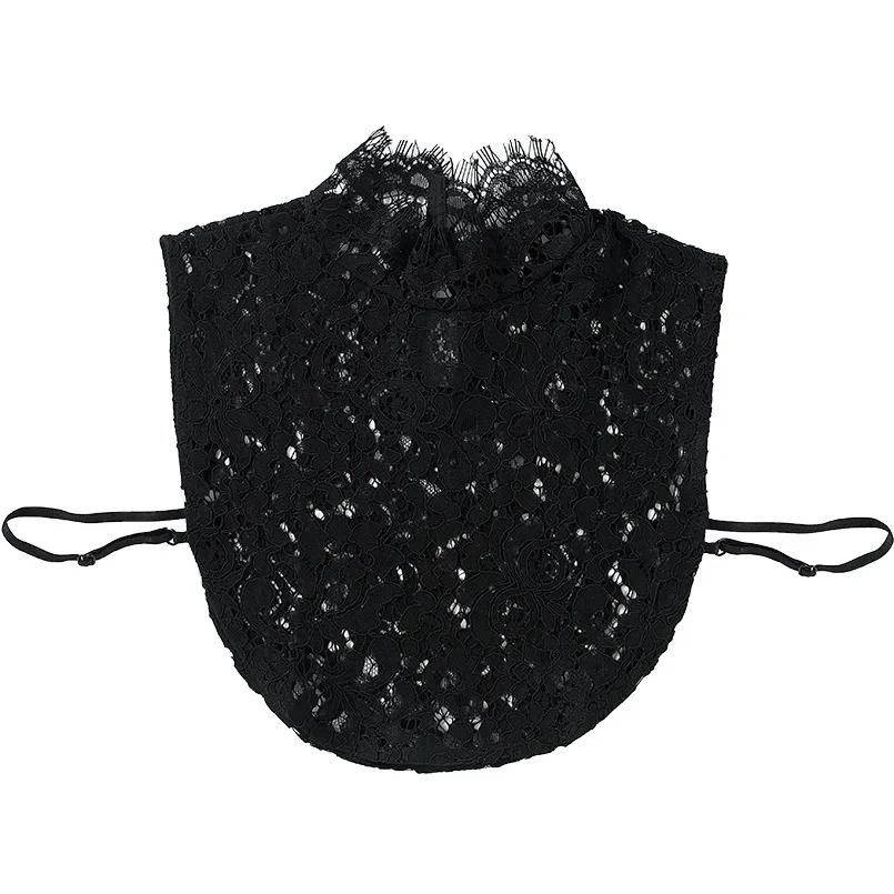 Women Lace Floral Embroidery False Collars Adjustable Detachable Shirt Fake Collars Blouse Top Half Shirt Sweater Decoration