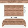 4Pcs Wood Tablecloth, Light Brown Grain Table Covers, Rectangular Table Decoration for Western Barn Themed Barbecue Party Decorations, 51 X 86.6 Inch