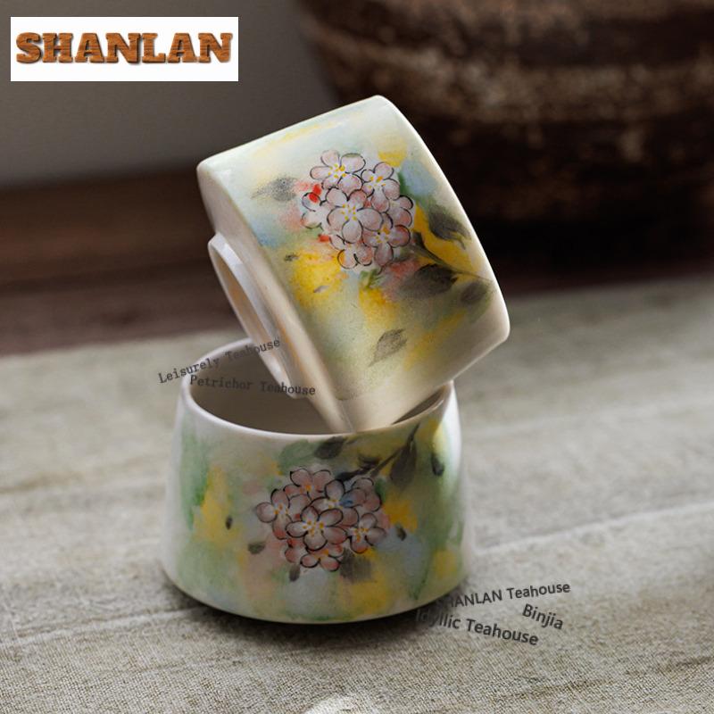 90ml Hand-painted Dream Garden Teacup Zen Tea Bowl Jug Tea-tasting Meditation Cup Chazhan Master Cups Household Drinkware Gift