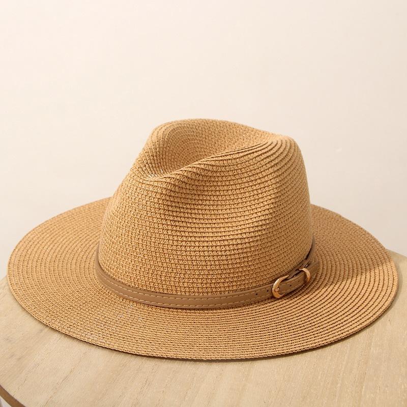 JYL TS DIY Panama Straw Hat White Belt Decor Sun Protection Woven Straw