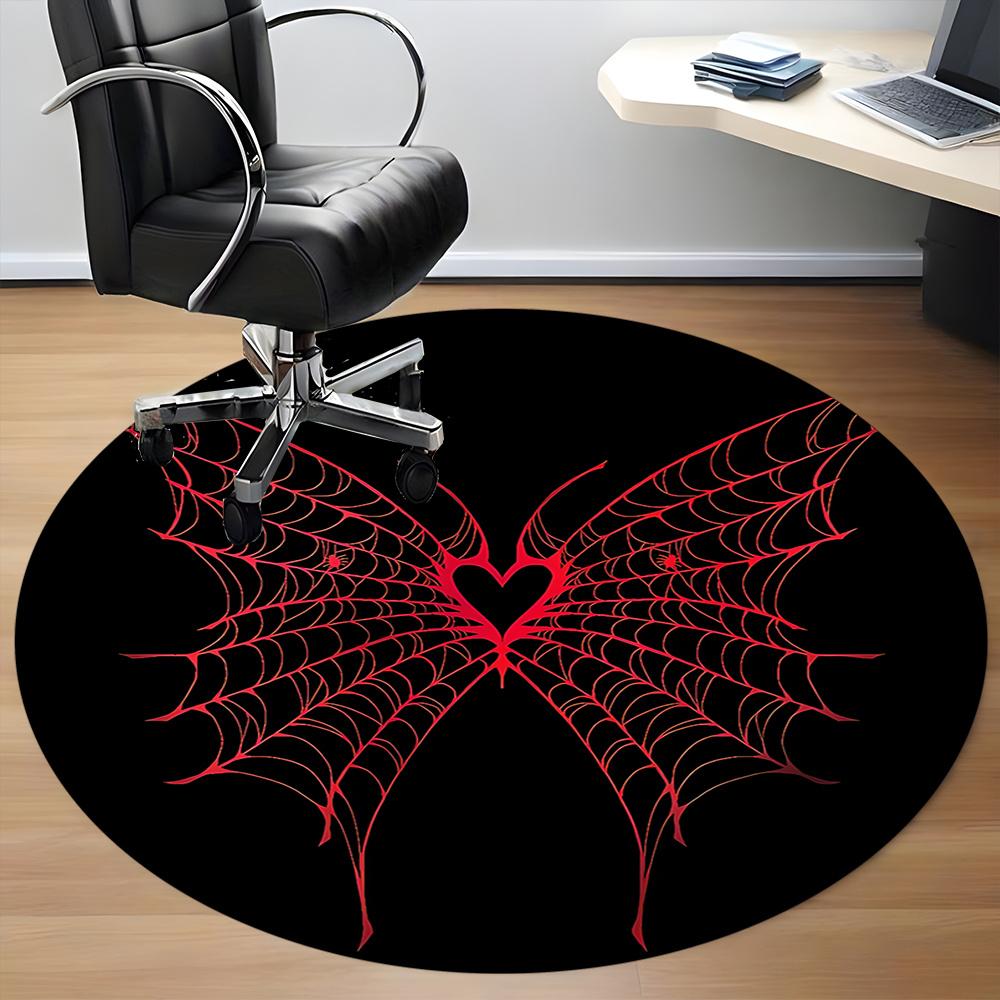 1pc Spider Web Office Round Area Rug, Indoor Mat Suitable ForOffice, Under Office Chairs Bedroom Living Room Home Decor, Room Deco q041