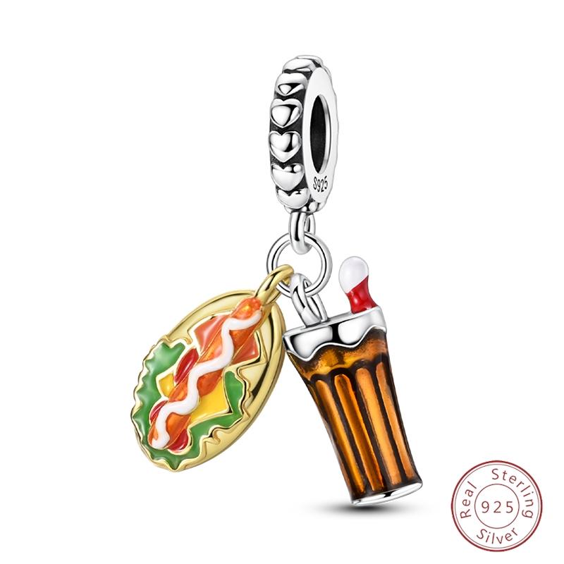 Sweety Copper Cake Poodle Crown Flowers Lover Luminous Charms Beads Fit 3Mm Bracelets Diy Fine Jewelry Making