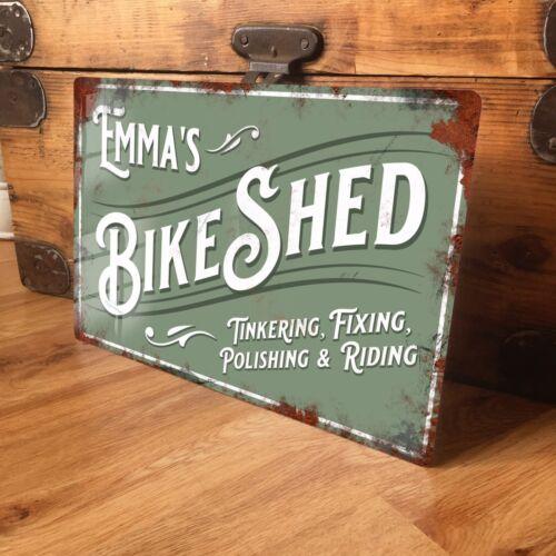 

Personalised Bike Shed Bicycle Workshop Metal Vintage Sign 2 SizesAluminum 20x30cm（7.8x11.8inch）