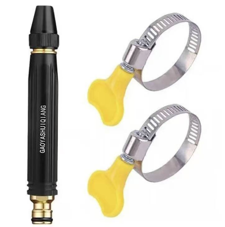 High-pressure car wash gun, booster nozzle & hose, portable sprayer for plants, car wash, garden, pet bath & outdoor rinse. чёрный