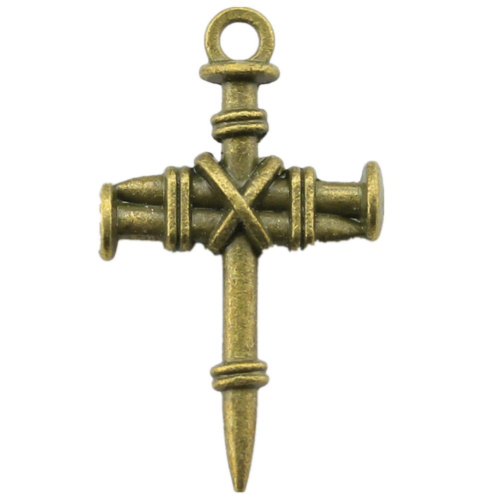 Hollow Cross Charms Multi Color Alloy Pendants For Gothic Christian Jewelry Accessories