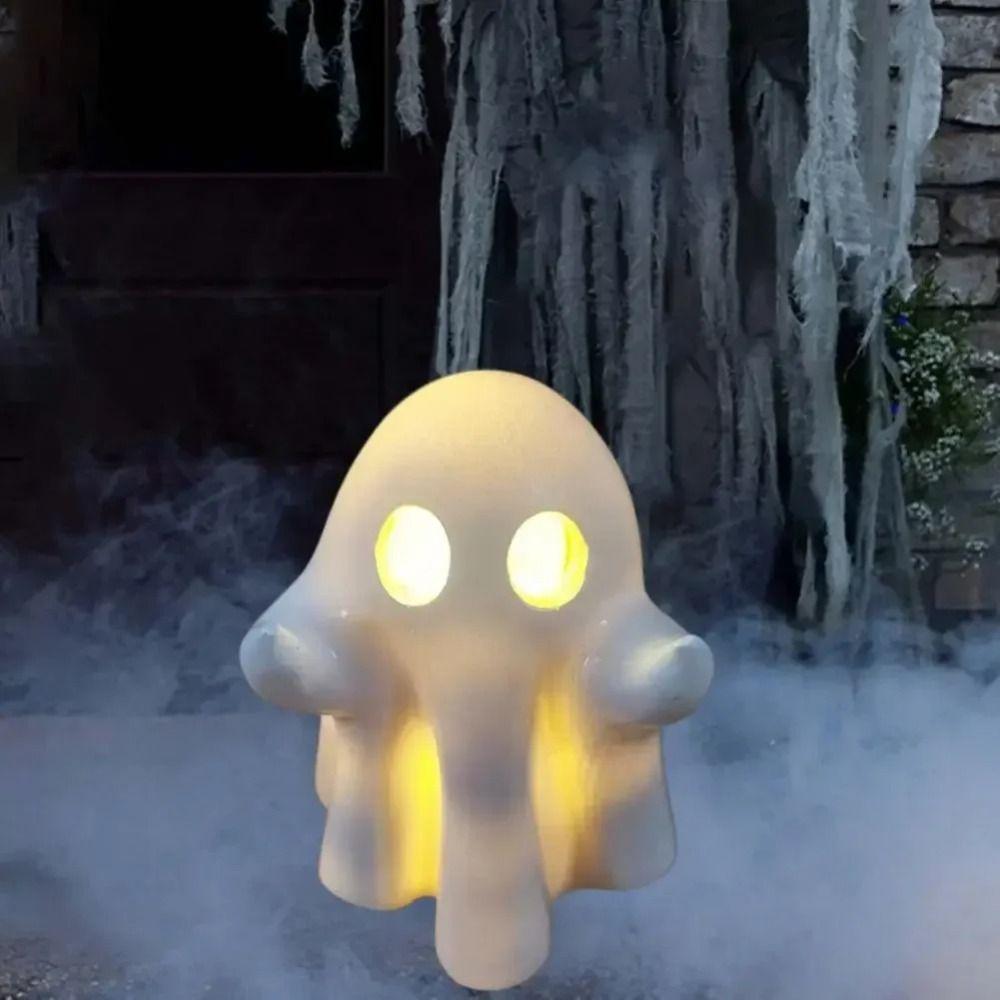 Cartoon Halloween Ghost Figurine Light Resin Night Light Ghost Sculpture Lantern Children