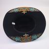 Wide Brim Western Cowboy Hat Turquoise Decor Western Cowgirl Hat  Stage Performance