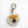 Shiba Inu Puppy Head Keychain - Cute Acrylic Dog Pendant for Decoration