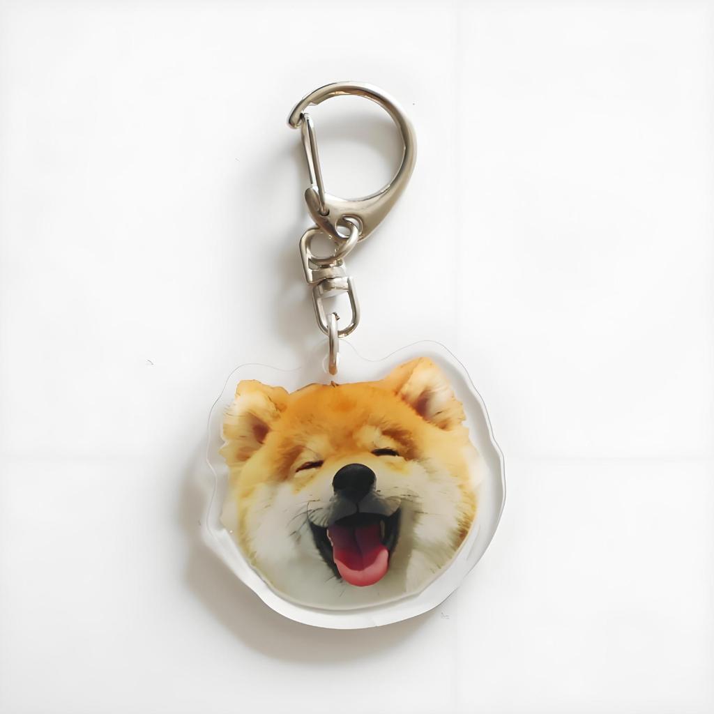 Shiba Inu Puppy Head Keychain - Cute Acrylic Dog Pendant for Decoration