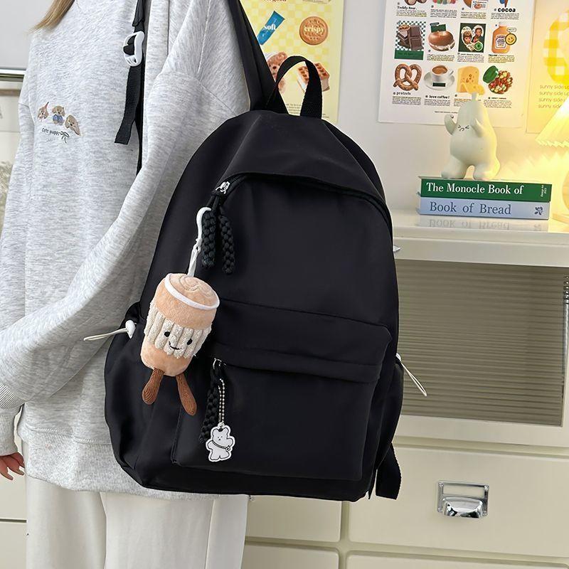 Schoolbag Japanese ins Campus Casual Solid Color School Bag Simple Versatile Lightweight Backpack High School Student Backpack
