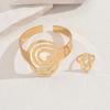 Geometric wind women's bracelet ring set personalized hollow niche design bracelet versatile open index finger ring