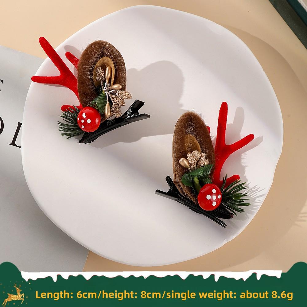 

Рождественские заколки для волос с оленьими рогами, новогодние заколки для волос, заколки-уточки с оленьими рогами, милые и нежные головные уборы