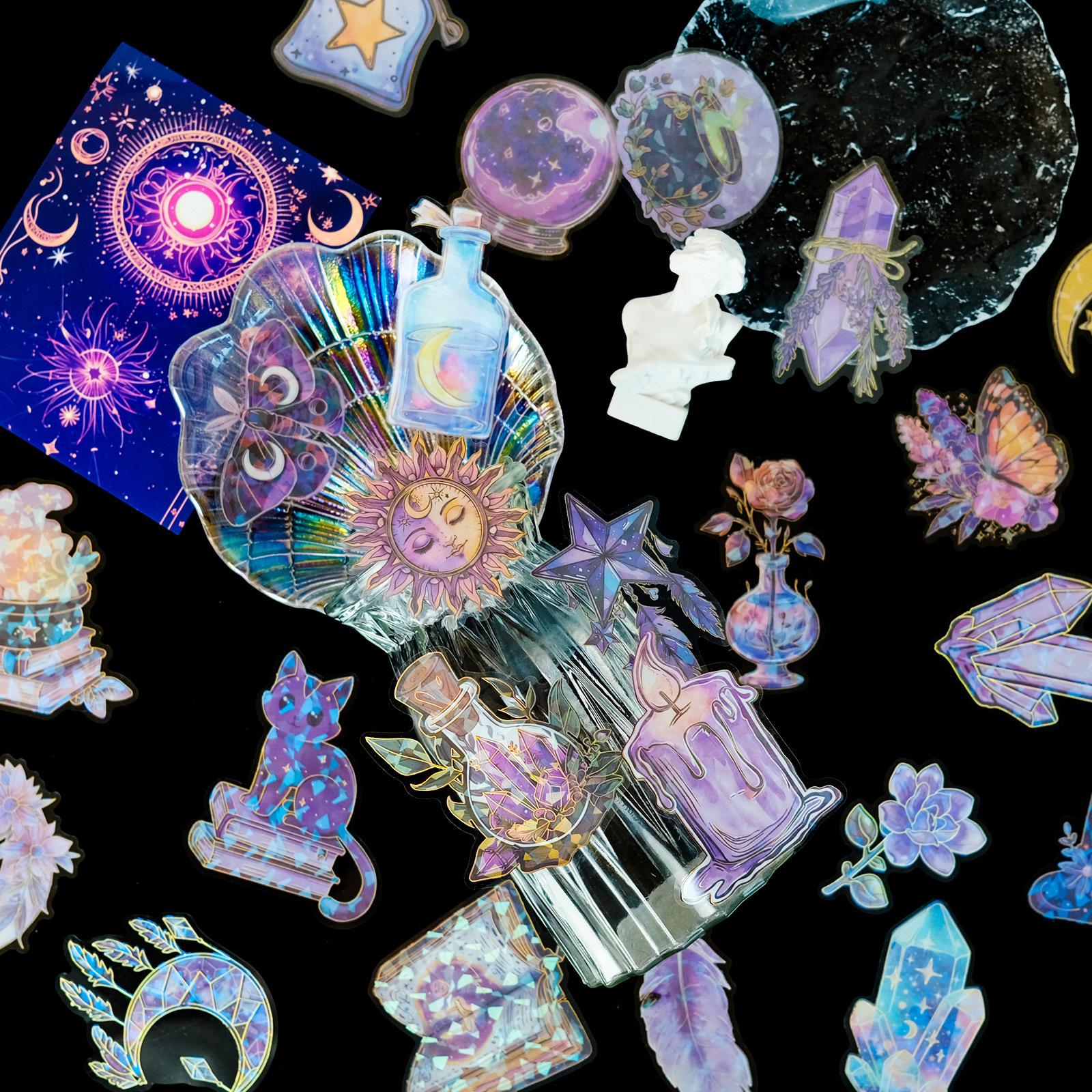 

30 Magic Potion Moonlight Series Laser Pet Stickers Декоративные стеклянные чехлы для мобильных телефонов Бронзовые наклейки