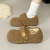 Women's Flat Cotton Shoes for Autumn and Winter Round Headed Plush Warm Women's Shoes Retro Velvet Casual Shoes Zapatos De Mujer