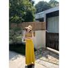 Summer New Super Slim Neck Design Ginger Vest Skirt Small Travel Vacation Dress