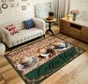 Vintage Kaffee Thema Leopardendruck Teppichmatte Braun Grün Weiß Teppichdekoration Vintage Lässig Kaffeehaus Wohnzimmer Teppich
