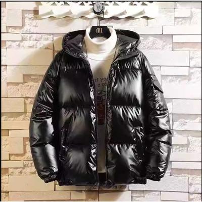 Χειμερινή μόδα Ανδρικά με χοντρή κουκούλα φαρδιά γυαλιστερά βαμβακερά ρούχα Στυλ Χονγκ Κονγκ Χαλαρά καθημερινά ρούχα ψωμιού Ανδρικά βαμβακερά ρούχα