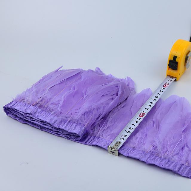 1Meter Dyed Golden Goose Feather Trims for DIY Craft Party Wedding Dress Carnival Ribbon Clothes Decor Plumas Accessories15-20cm