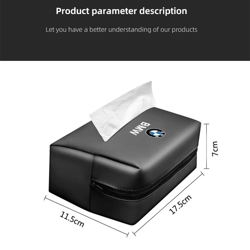 Weiches Leder Auto Taschentuchbox Hängende Toilettenpapiertasche Für BMW M3 M4 M5 G42 G30 G20 E39 E36 E87 E53 F44 F07 F34 G15 G16 G23 G22 F3