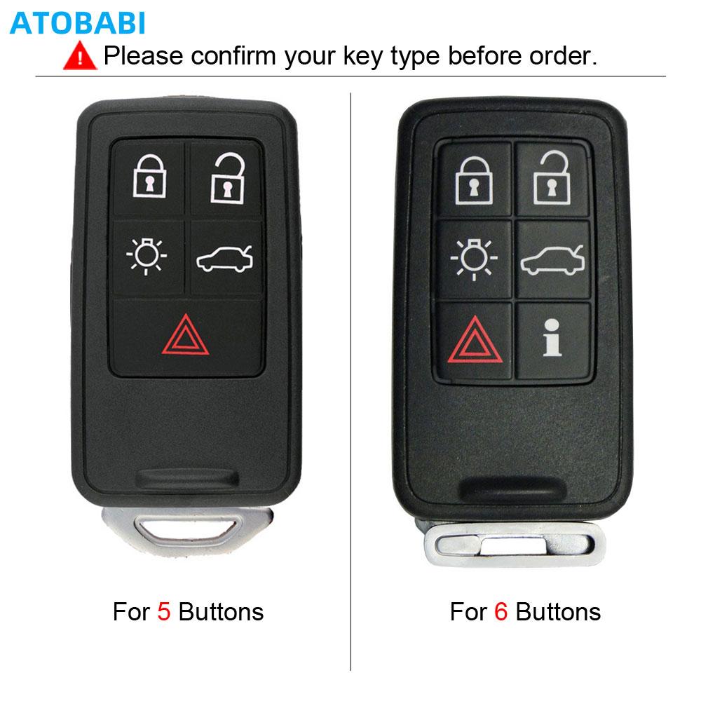 S Leather Car Key Cover Bag For Volvo S60 S80 V40 V60 V70 Xc60 Xc70 2013 2014 Smart Remote Fob Shell Protector Case
