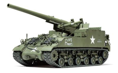 Tamiya Askeri Minyatür Serisi ABD Ordusu 155mm M40 Topçu Big Shot Plastik Model 35351 1/35 No.351 Kendinden Tahrikli