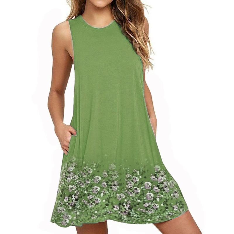 QICED Abiti Casual Senza Maniche con Scollo a V per Estate e Primavera