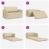 Sofa Bed 110 Cm Cream Fabric