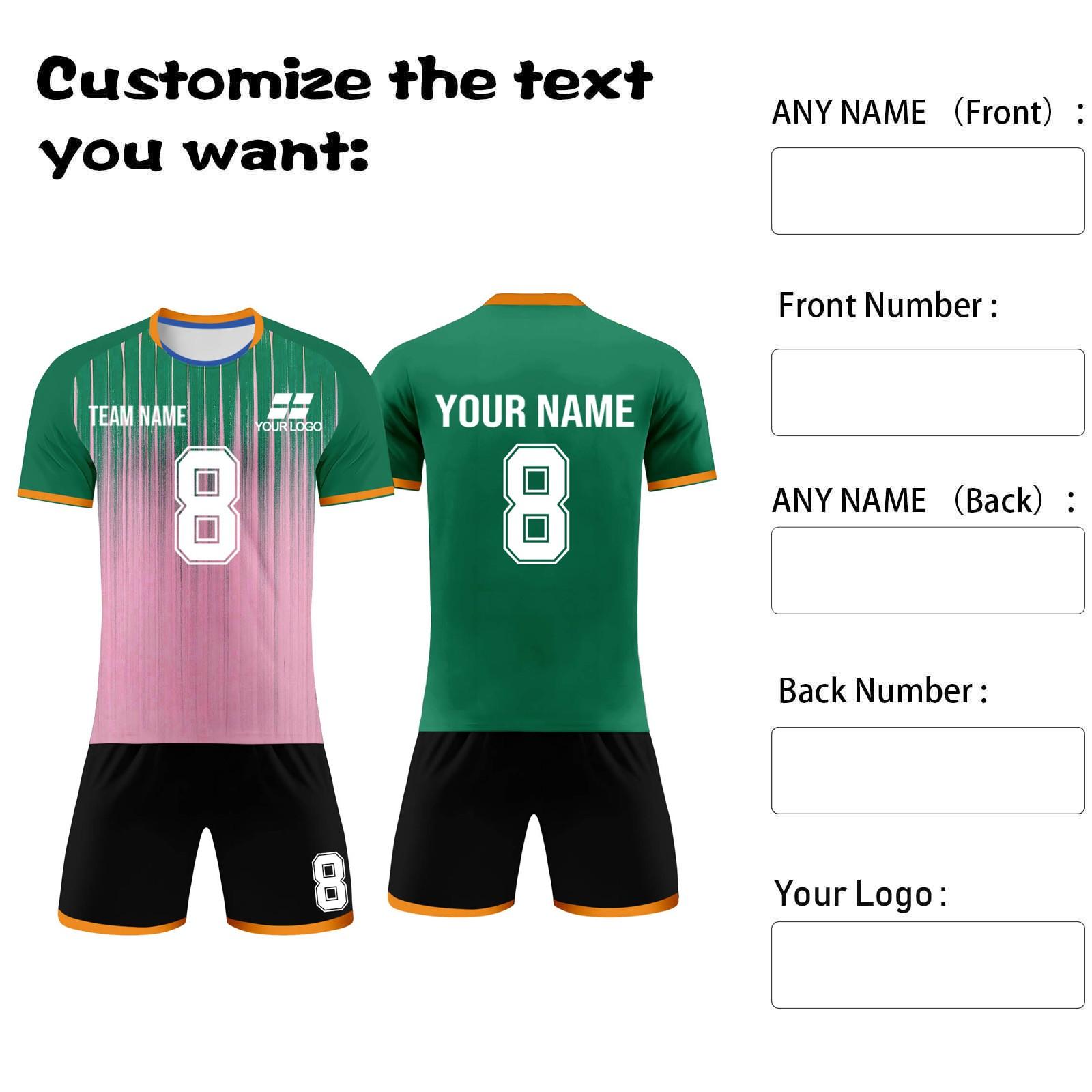 Customizable Soccer Jersey Set for Men Personalized Team & Number, Breathable Fabric, & S розовый