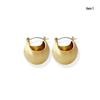 Savi Blogger Silver Brushed Metal Ball Earrings for Cold Wind Temperament