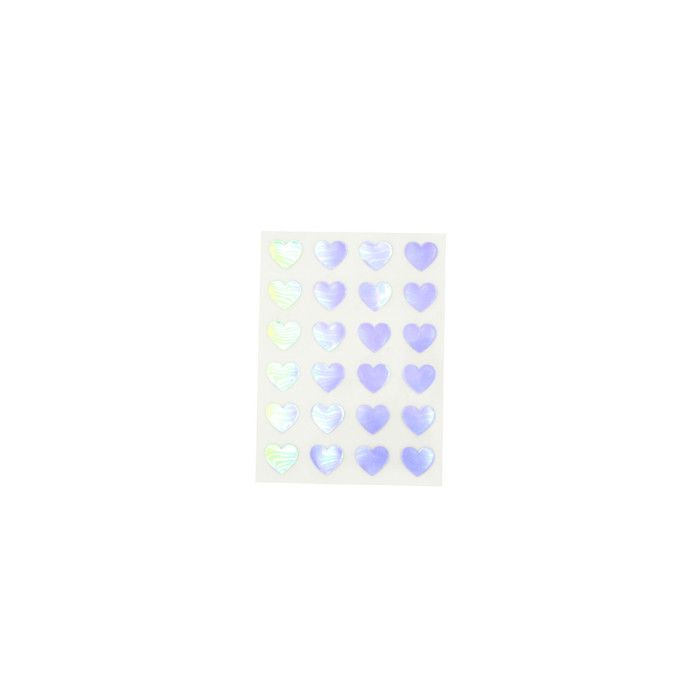 Sticker holographique Coeur 1,7 x 1,5 cm 48 pièces