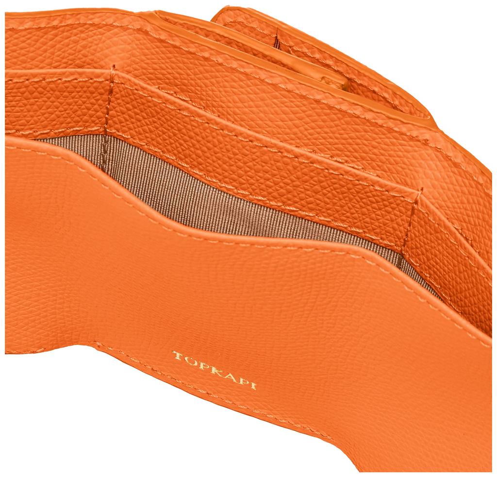 [TOPKAPI] COLORATO Tri-fold Wallet with Grain Embossing and Round Flap