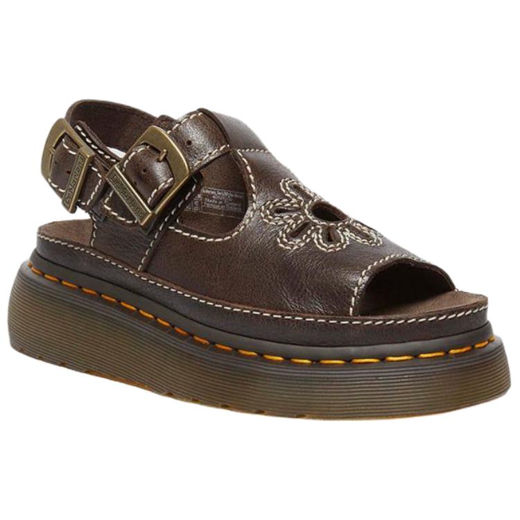 Dr. Martens Dunnet Leather Elegant Fashion One-Strap Sandals Women sandals Brown 40526200