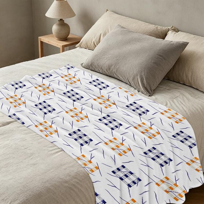 Postpartum Flannel Blanket: Non-Pilling, Minimalist Geometric, Soft Cozy All-Season Warm Throw for Home, Christmas & Halloween