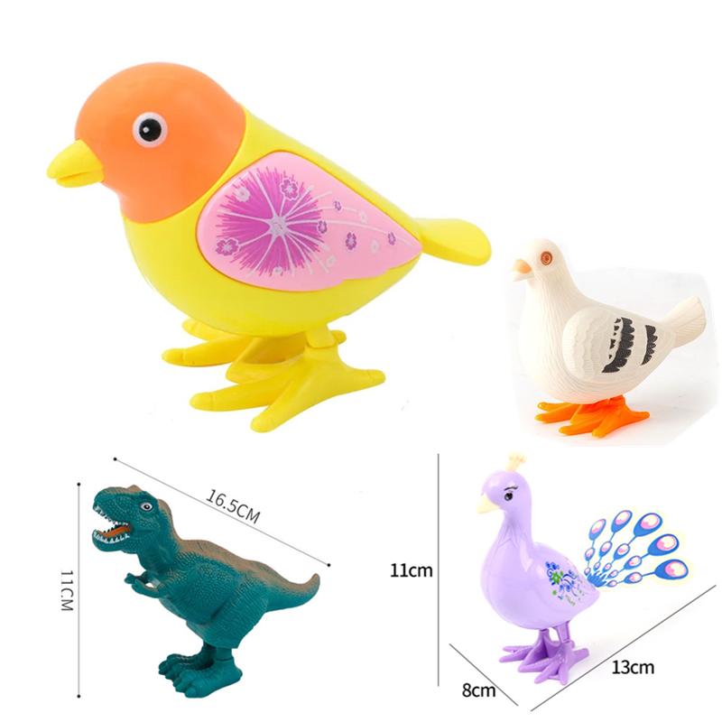 Brinquedos Divertidos de Corda - Pica-Pau Saltitante Pavão Pombo Dinossauro Quebra-Cabeça Criativo de Dar Corda Presentes para Crianças Pequenas Crianças e Bebês