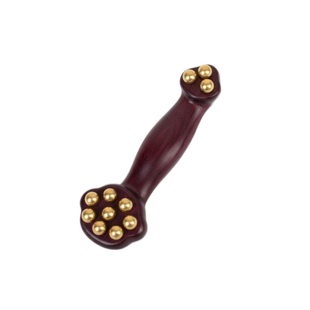 Copper Beads Meridian Message Comb Antistatic Wood Gua Sha Tool  Eye Relaxation