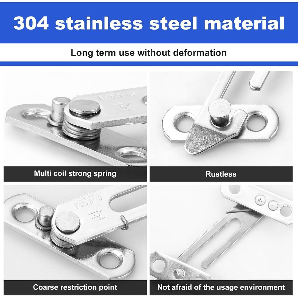 10 Pcs Window Restrictors Locks Stainless Steel Child Security Restrictor Hook with Screws 5 Left & 5 Right Handed Opening Limiters Restrictor Safety