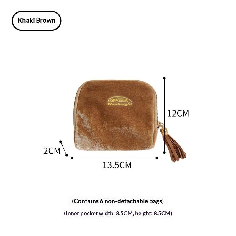 Sac à Bijoux en Velours Luxueux Portable de Voyage Multi-Couches Bracelet Boucle d'Oreille Collier Sac à Main Doux Personnalisable Cadeau de Mariage 1 Pièce