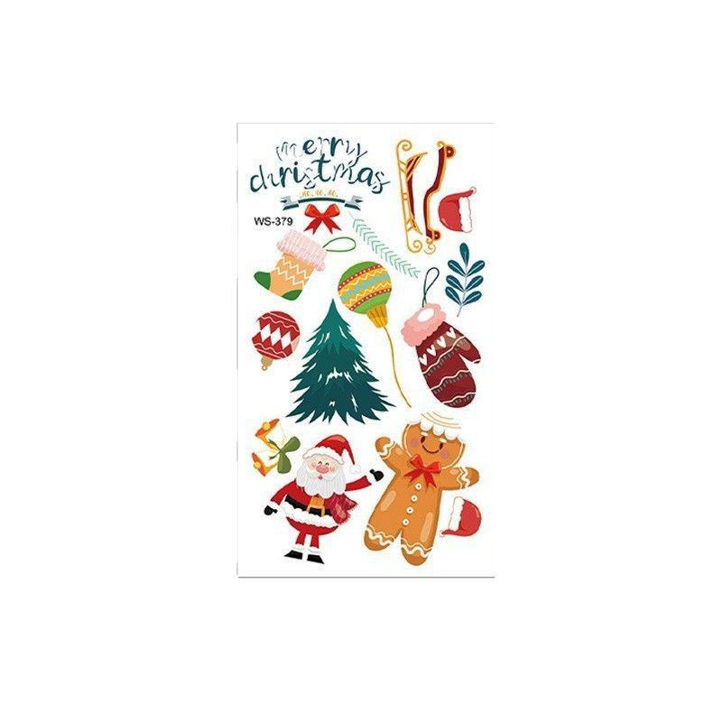 New Cross-border Christmas Luminous Tattoo Stickers Children's Cartoon Waterproof Sweat Party Holiday Green