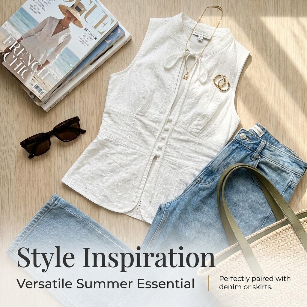 Summer New Fashion Street Style Sexy Navel-Revealing Slim-Fit Tie-Up Sleeveless Tank Top For Women
