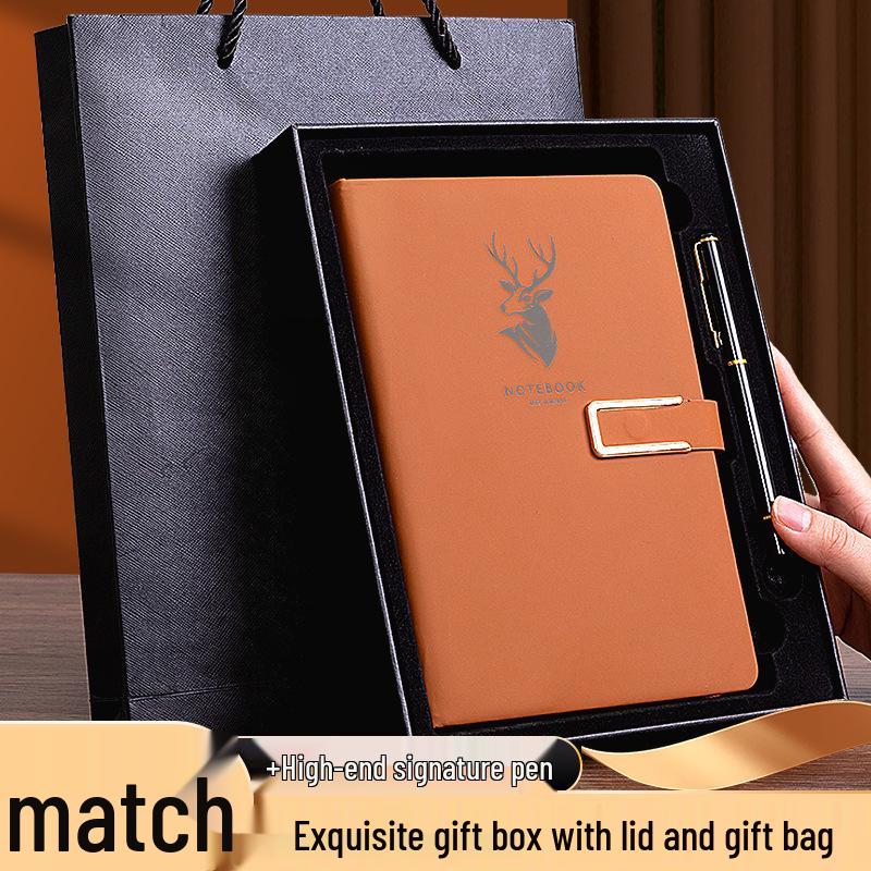 A5 Business Office Notebook with Thickened Pages and Simple Buckle, Ideal for Meetings, Record Keeping, Custom Logo Printable